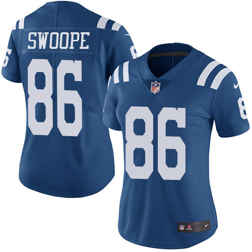 Indianapolis Colts #86 Limited Erik Swoope Royal Blue Nike NFL Women Rush Vapor Untouchable jersey->youth nfl jersey->Youth Jersey